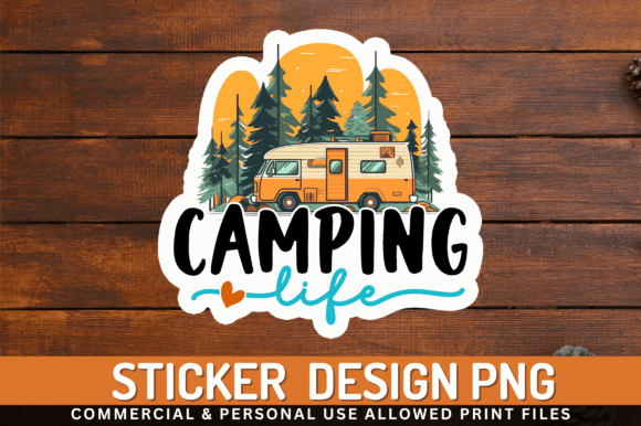 Camping Life Sticker Design Graphic Crafts By Regulrcrative