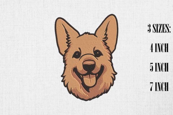Cute German Shepherd Dogs Embroidery Design By Honi.designs