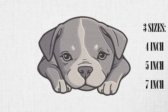 Cute Pitbull Embroidery Design Dogs Embroidery Design By Honi.designs