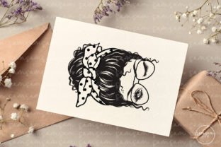 Mom or Girl Life Messy Bun Hair Clip Art Graphic Print Templates By Samsam Art 4
