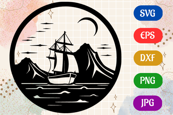 Nautical - Minimalist Logo Vector SVG Grafica Illustrazioni AI Di Creative Oasis