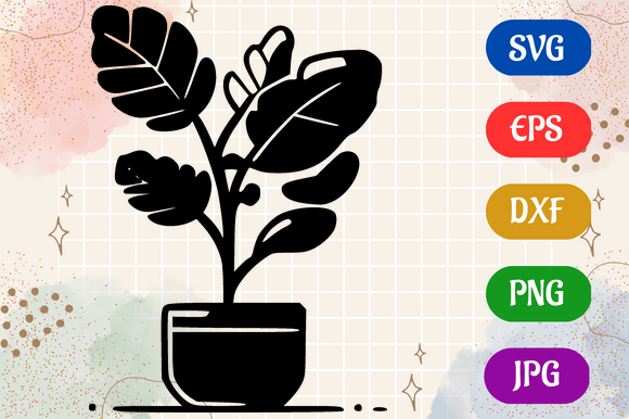 Plant | Silhouette SVG EPS DXF Vector Graphic AI Illustrations By Creative Oasis