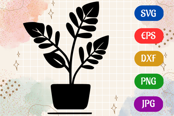 Plants | Black and White Logo Vector Art Graphic AI Illustrations By Creative Oasis