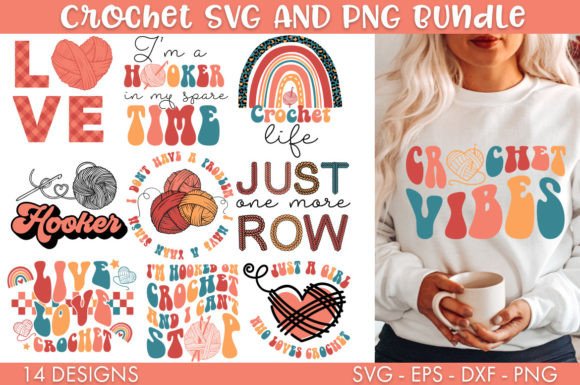 Retro Crochet SVG Bundle PNG Afbeelding Crafts Door freelingdesignhouse
