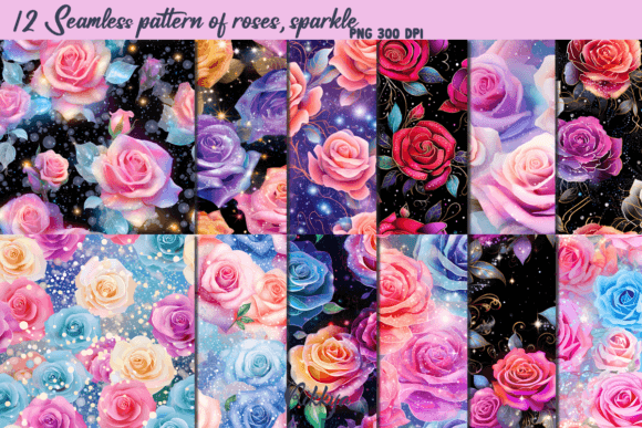 Seamless Pattern of Roses Colorful Graphic AI Patterns By Rikkya