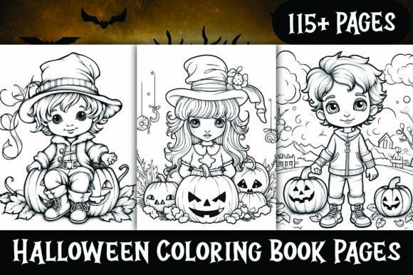 100 Halloween Coloring Book for - Kdp Gráfico Páginas y libros de colorear para adultos Por Design Creator Press