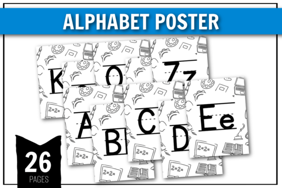 Back to School Alphabet Poster Gráfico Preescolar Por craftedwithbliss