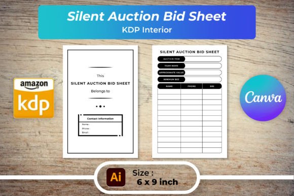 KDP Silent Auction Bid Sheet Interior Gráfico Interiores KDP Por srempire