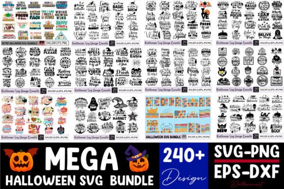 Mega Halloween Svg Bundle Afbeelding T-shirt Designs Door DollarSmart