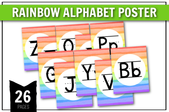 Rainbow Alphabet Poster Grafik Kindergarten Von craftedwithbliss