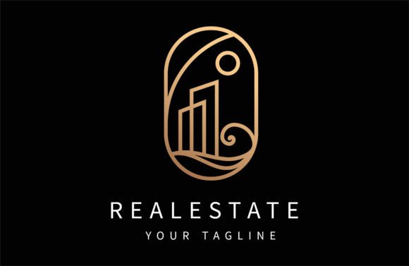 Real Estate Gold Logo Template Illustration Logos Par Key85 Creative