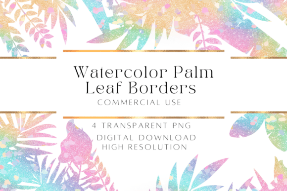 Tropical Palm Leaf Borders PNG Grafica Oggetti Grafici di Alta Qualità Di NEUSTUDIO