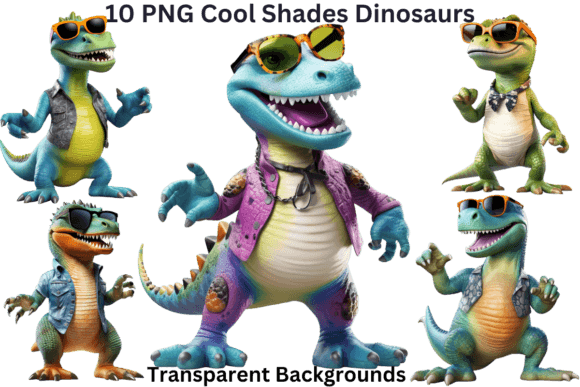 10 PNG Cool Shades Dinosaurs Clipart Graphic AI Graphics By Imagination Station