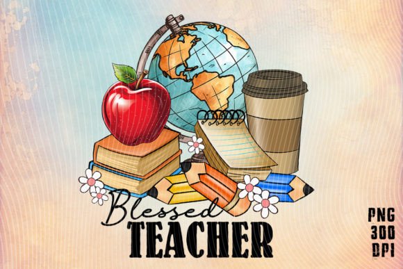 Blessed Teacher Back to School T-Shirt Graphic Print Templates By october.store