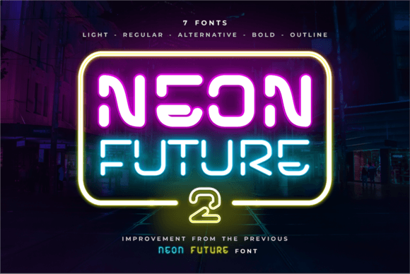 Neon Future 2 Display Font By arukidz.fl