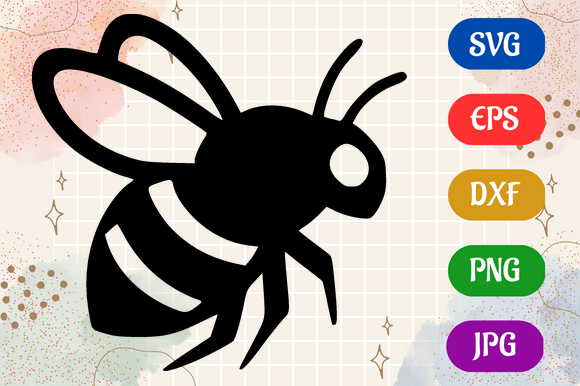 Bee | Silhouette Vector SVG EPS DXF PNG Graphic AI Illustrations By Creative Oasis