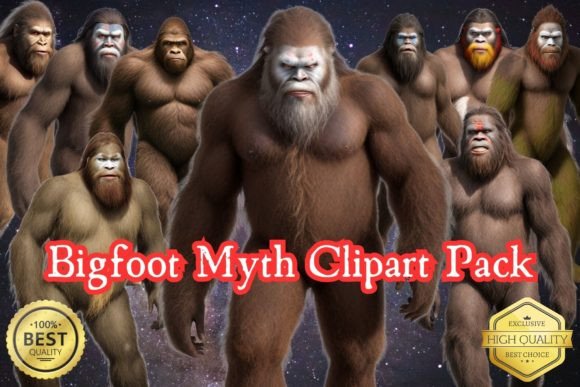 Bigfoot and Sasquatch in Myth and Lore Gráfico Ilustraciones Imprimibles Por eifelArt Studio