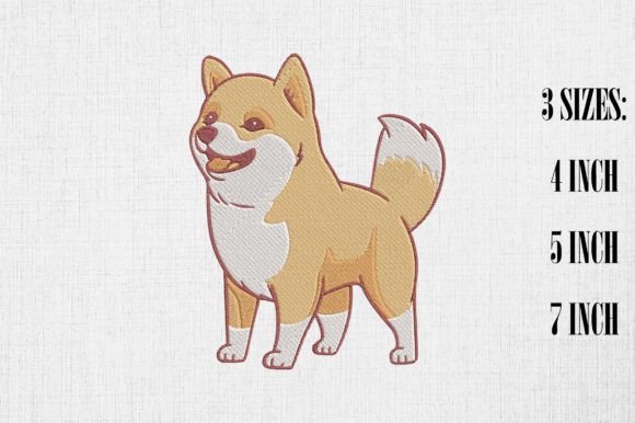 Cute Shiba Inu Dog Dogs Embroidery Design By Honi.designs