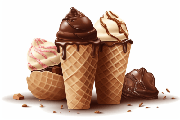 Set of Ice-creams Graphic Illustrations By bmhasan98