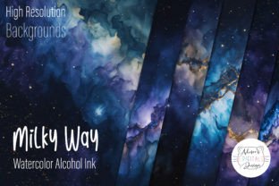 Watercolor Milky Way Alcohol Ink Gráfico Fondos Por achmardigitaldesign