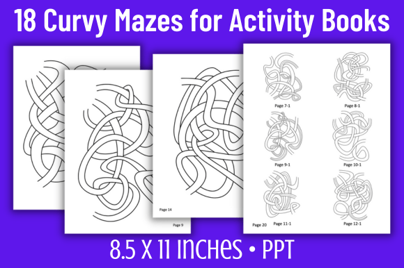 18 Cool Curvy Mazes 4 Fun Activity Books Graphic KDP Interiors By Tomboy Designs
