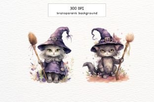 Witch Cat Watercolor Clipart Graphic Illustrations By Rabbyx 6