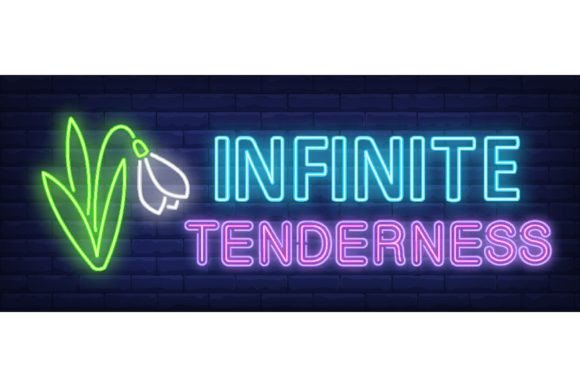 Infinite Tenderness Neon Text with Snowd Graphic Illustrations By pch.vector