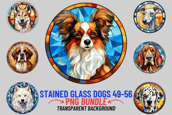 Stained Glass Dogs Sublimation 49-56 Grafik Druckbare Illustrationen Von DigitalCreativeDen