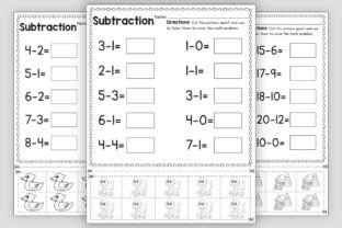 Subtraction Worksheets - Counting in 10 Graphic Teaching Materials By TheStudyKits 2