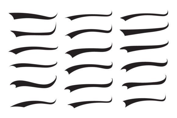 Font Swoosh Tails Ornamental Vector Graphic Illustrations By nurearth