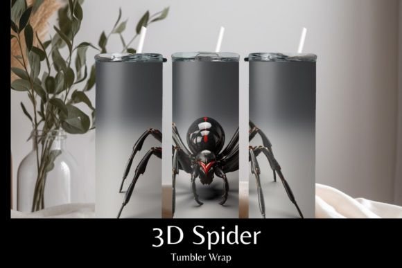 3D Spider Tumbler Wrap Illustration Illustrations AI Par Lady P Graphics