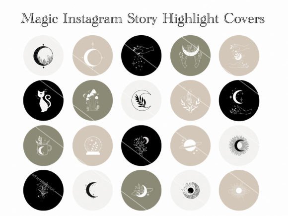 Celestial Instagram Story Highlights Grafik Social Media-Vorlagen Von LunaDesign