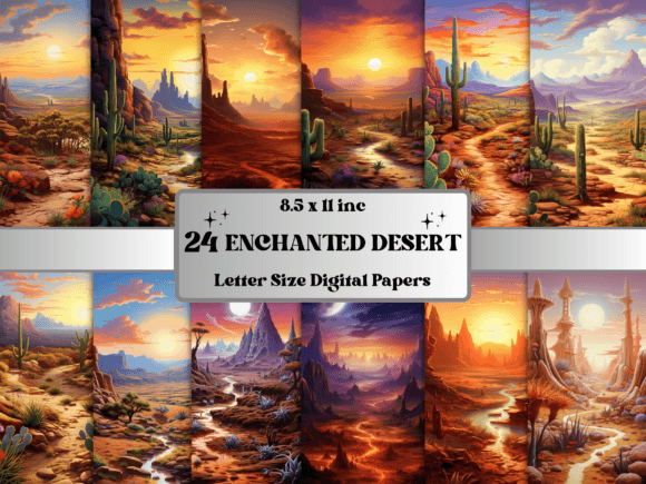 Fantasy Desert Background Digital Paper Graphic Backgrounds By giraffecreativestudio