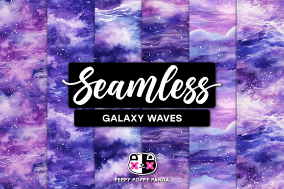 Galaxy Waves Seamless Patterns Afbeelding Achtergronden Door Peppy Poppy Panda