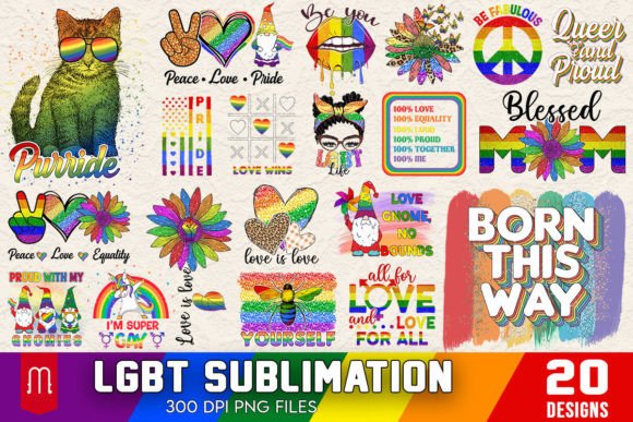 LGBT Pride Sublimation Bundle Graphic T-shirt Designs By Mirteez