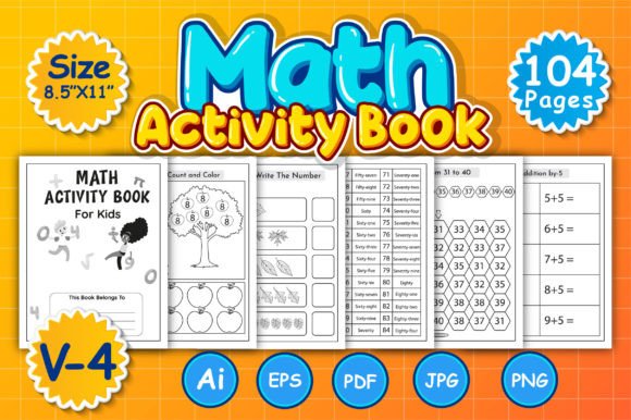 Math Activity Book for KDP V-4 Graphic KDP Interiors By T_MartX