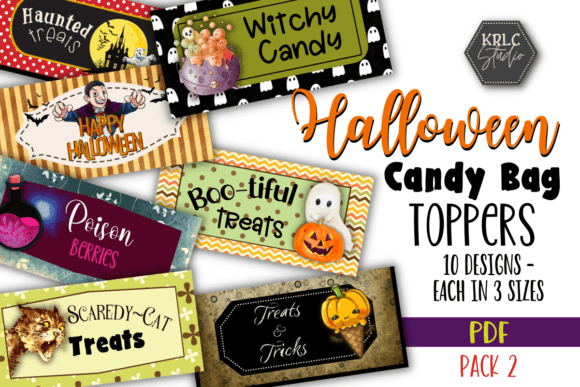 Halloween Candy Bag Toppers – Pack 2 Graphic Crafts By KRLC Studio