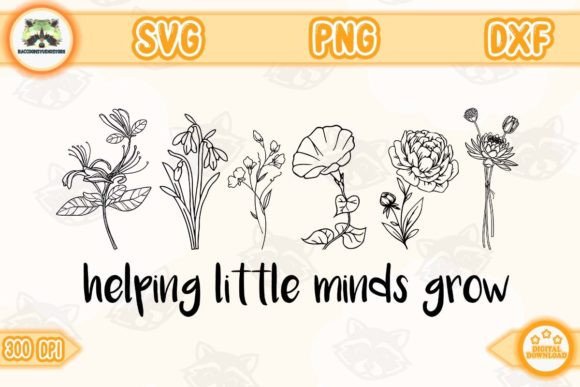 Helping Little Minds Grow Svg Graphic T-shirt Designs By RaccoonStudioStore