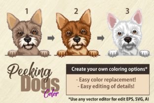 Peeking Dogs Color Set 2 - BUNDLE 25 SVG Graphic Illustrations By SignReadyDClipart 3