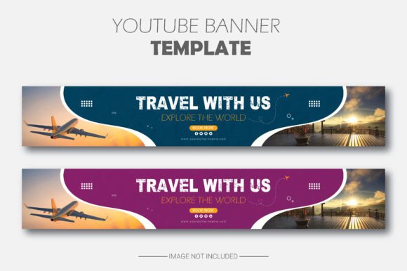 Travel Youtube Banner Template Design Gráfico Modelos de Impressão Por ImMridulKD