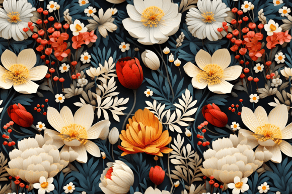 Winter Floral Seamless Pattern Graphic Patterns By Nic Means Business