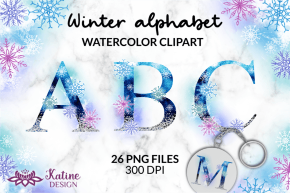 Winter Letters Christmas Snow Alphabet Graphic Illustrations By Katine Design