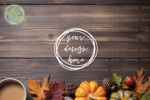 Pumpkin Fall Wood Background Mockup Graphic Product Mockups By TheBest Mockup