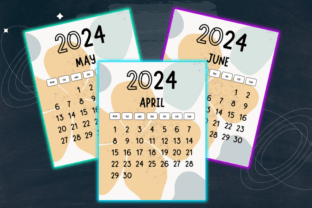 Classroom Decor Calendar 2024 Gráfico Fichas y Material Didáctico Por Ovi's Publishing 2