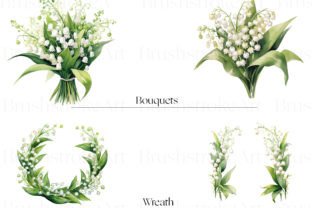 Lily of the Valley Watercolour Clipart Graphic AI Transparent PNGs By BrushstrokeArtGB 6