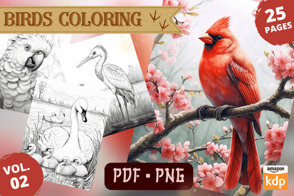 Realistic Birds Coloring Pages, Vol.02 Graphic AI Coloring Pages By Sahad Stavros Studio