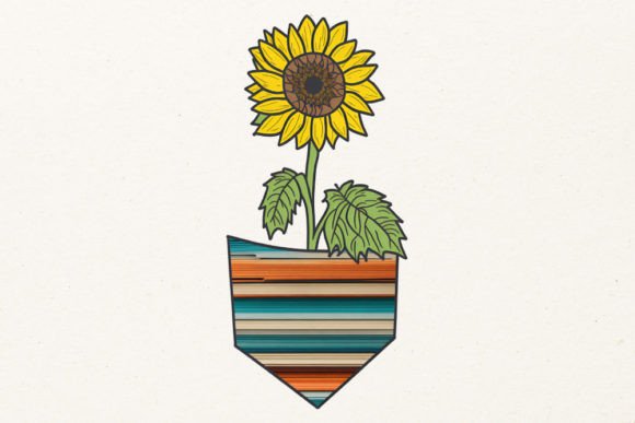 Sunflower in Pocket Illustration Modèles d'Impression Par Sunny Design