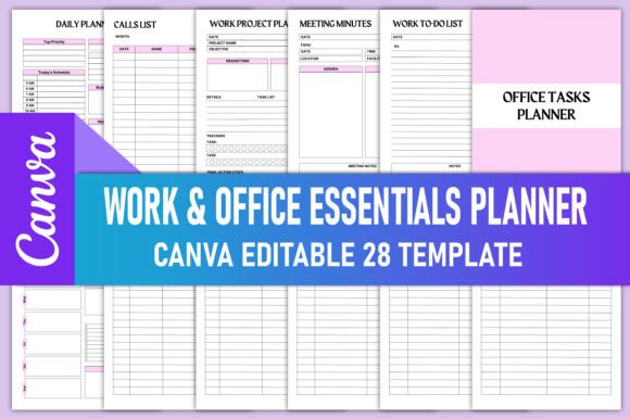 Editable Office Tasks Planner Canva KDP Graphic KDP Interiors By rahimaartwork077