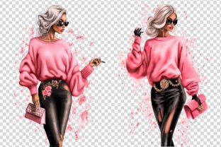 Fashion Lady in Pink Illustration PNG transparents AI Par Best Art Bytes 4
