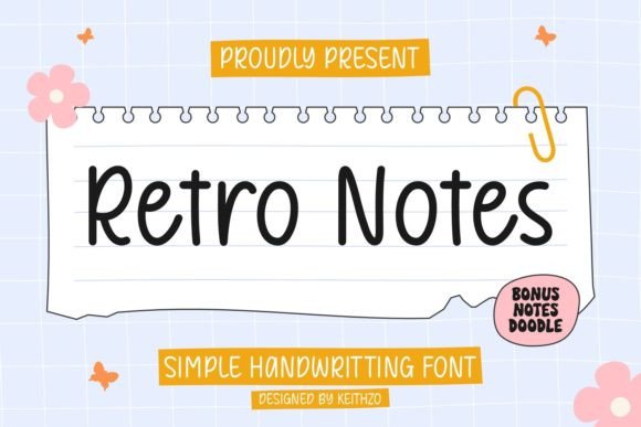 Retro Notes Script & Handwritten Font By Keithzo (7NTypes)